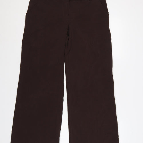 Marks & Spencer Women Brown UK 12 Wide Leg Tailored Dress Trousers