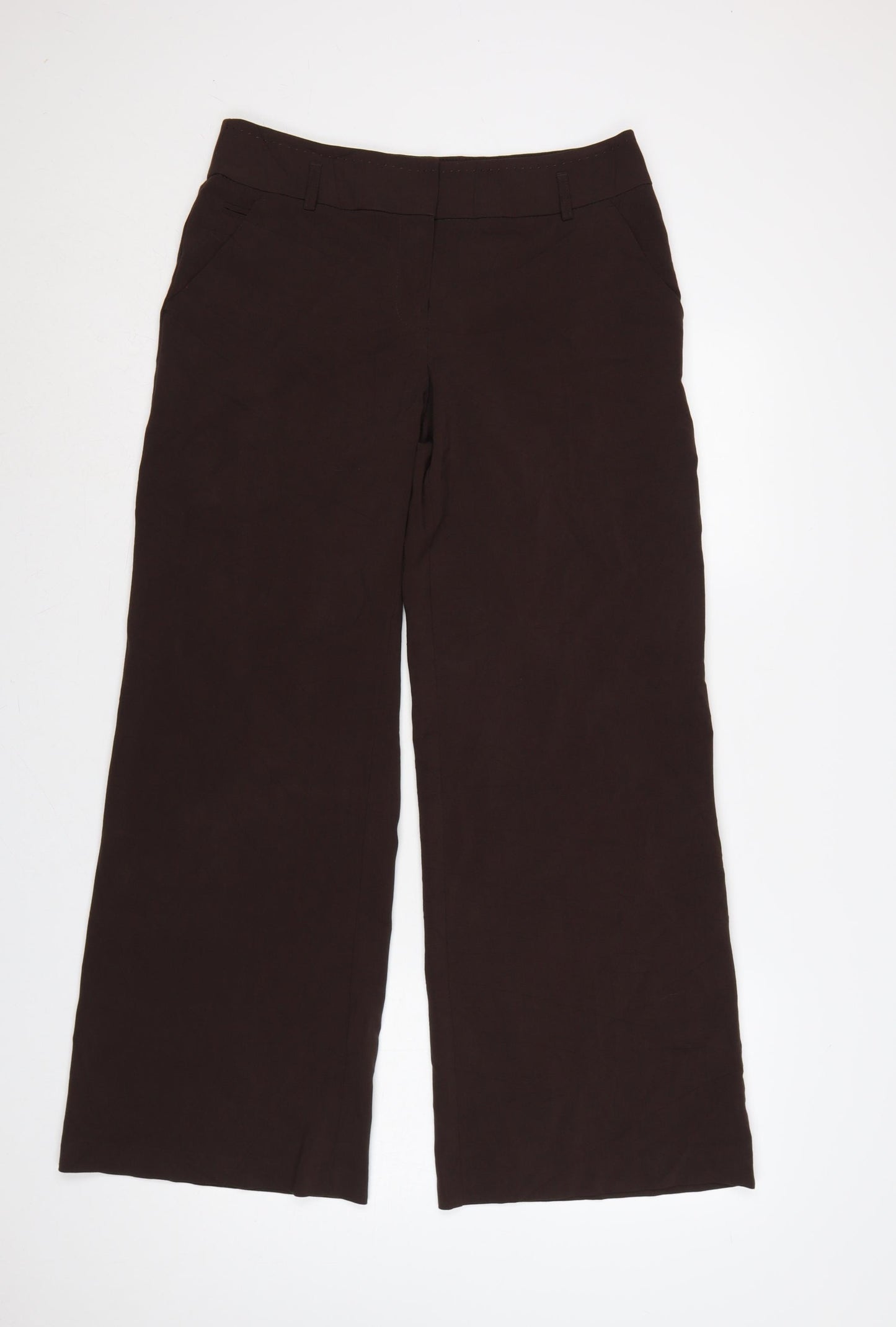 Marks & Spencer Women Brown UK 12 Wide Leg Tailored Dress Trousers