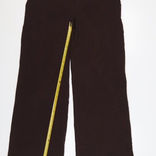 Marks & Spencer Women Brown UK 12 Wide Leg Tailored Dress Trousers