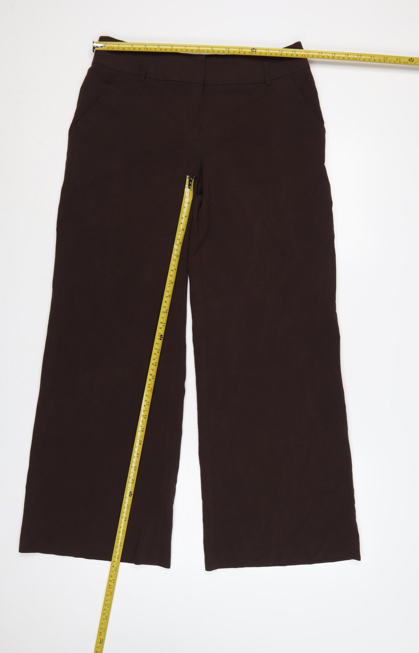 Marks & Spencer Women Brown UK 12 Wide Leg Tailored Dress Trousers