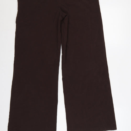 Marks & Spencer Women Brown UK 12 Wide Leg Tailored Dress Trousers