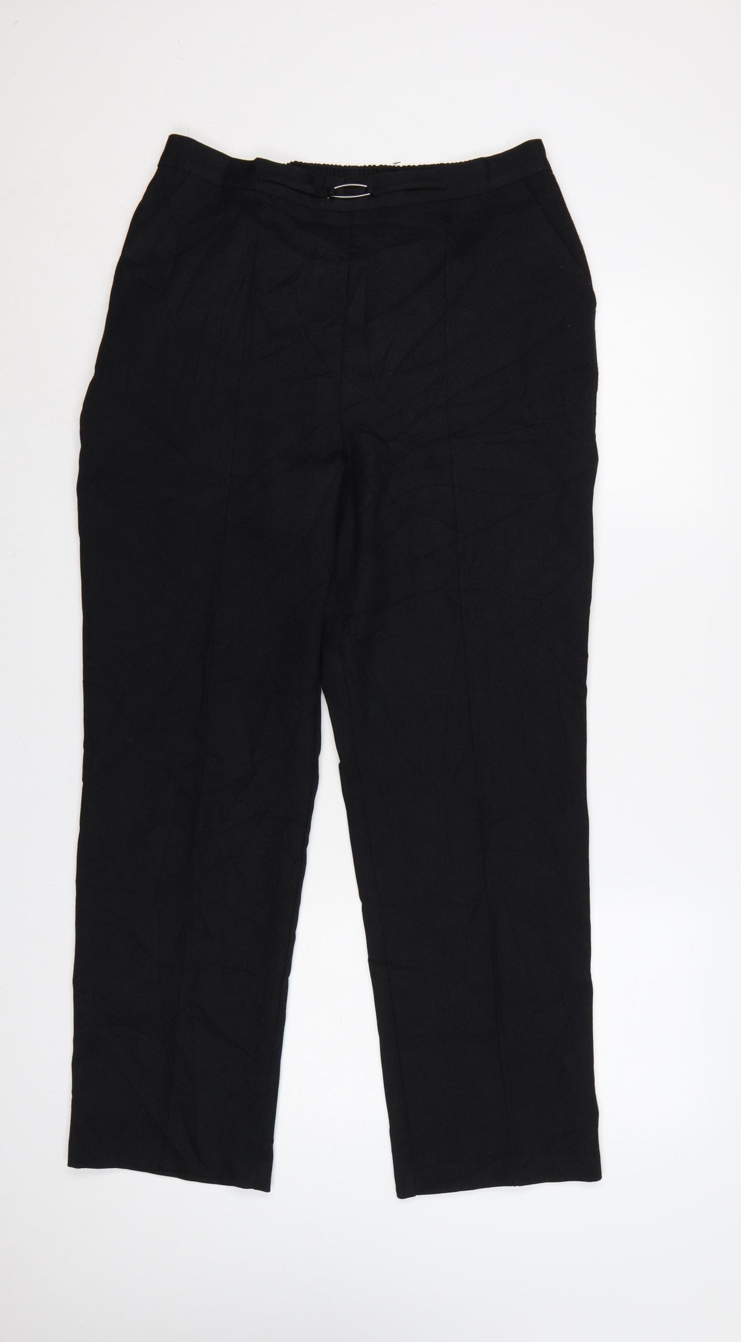 Et Vous Women’s Black Size 12 Straight Leg Dress Trousers