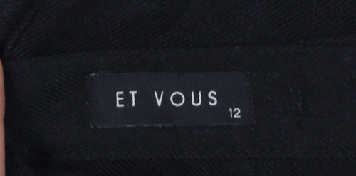 Et Vous Women’s Black Size 12 Straight Leg Dress Trousers