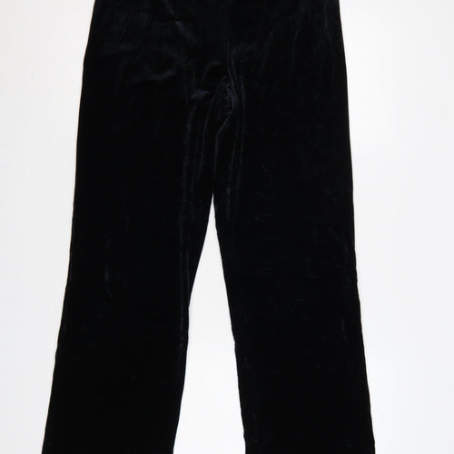 Marks & Spencer Women’s Black UK 14 Velvet Flared Trousers