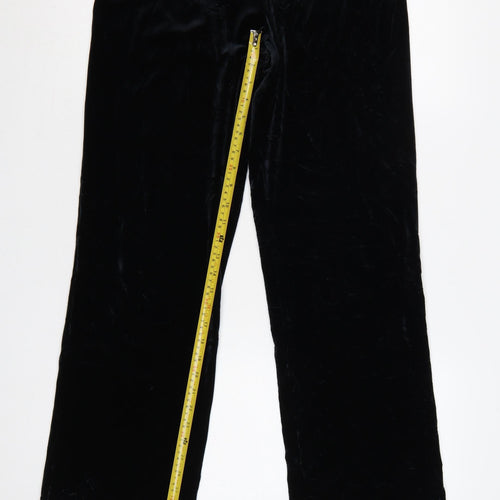 Marks & Spencer Women’s Black UK 14 Velvet Flared Trousers