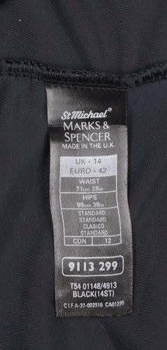 Marks & Spencer Women’s Black UK 14 Velvet Flared Trousers