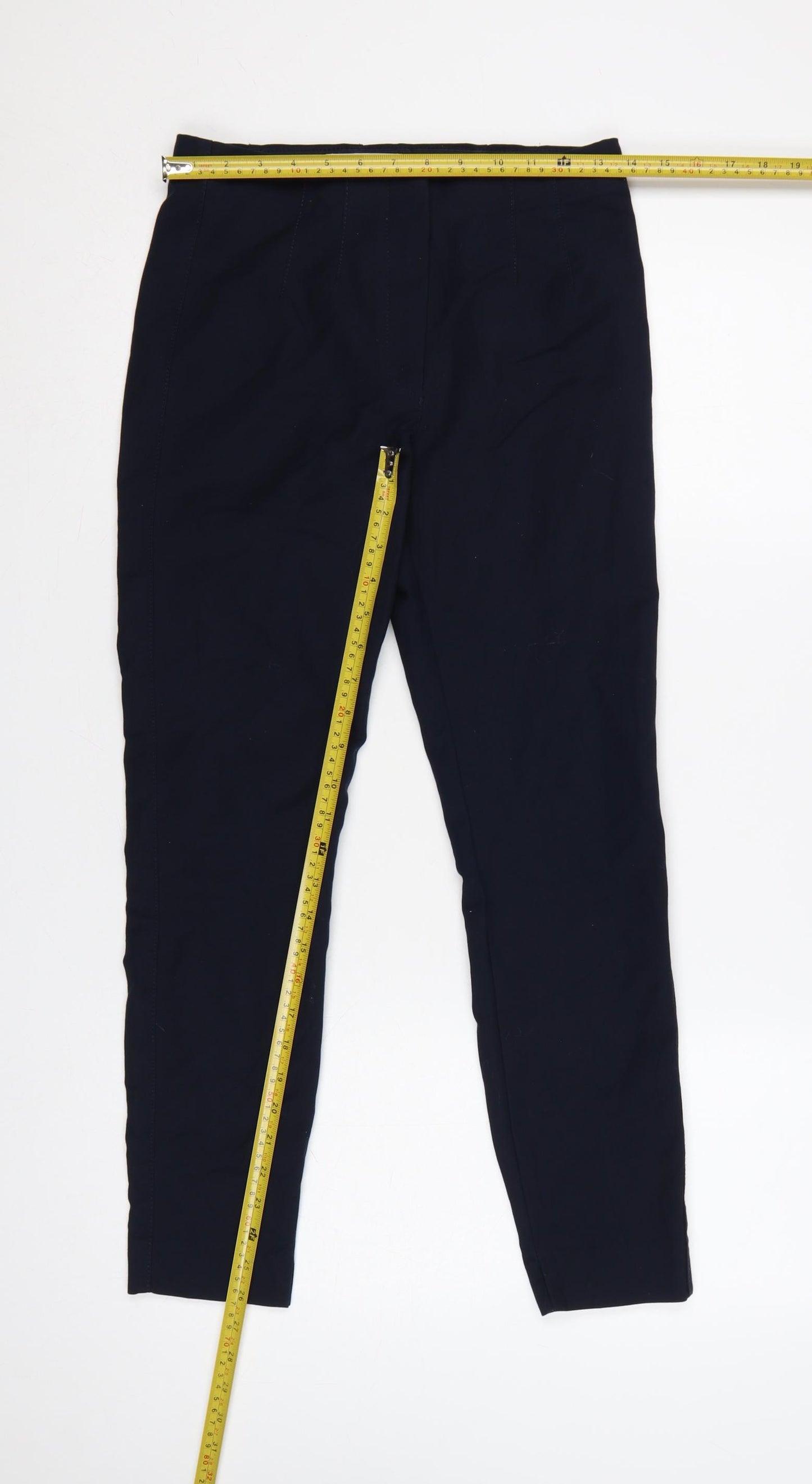 Mango Women's Navy UK 8 Slim Stretch Trousers Smart Workwear