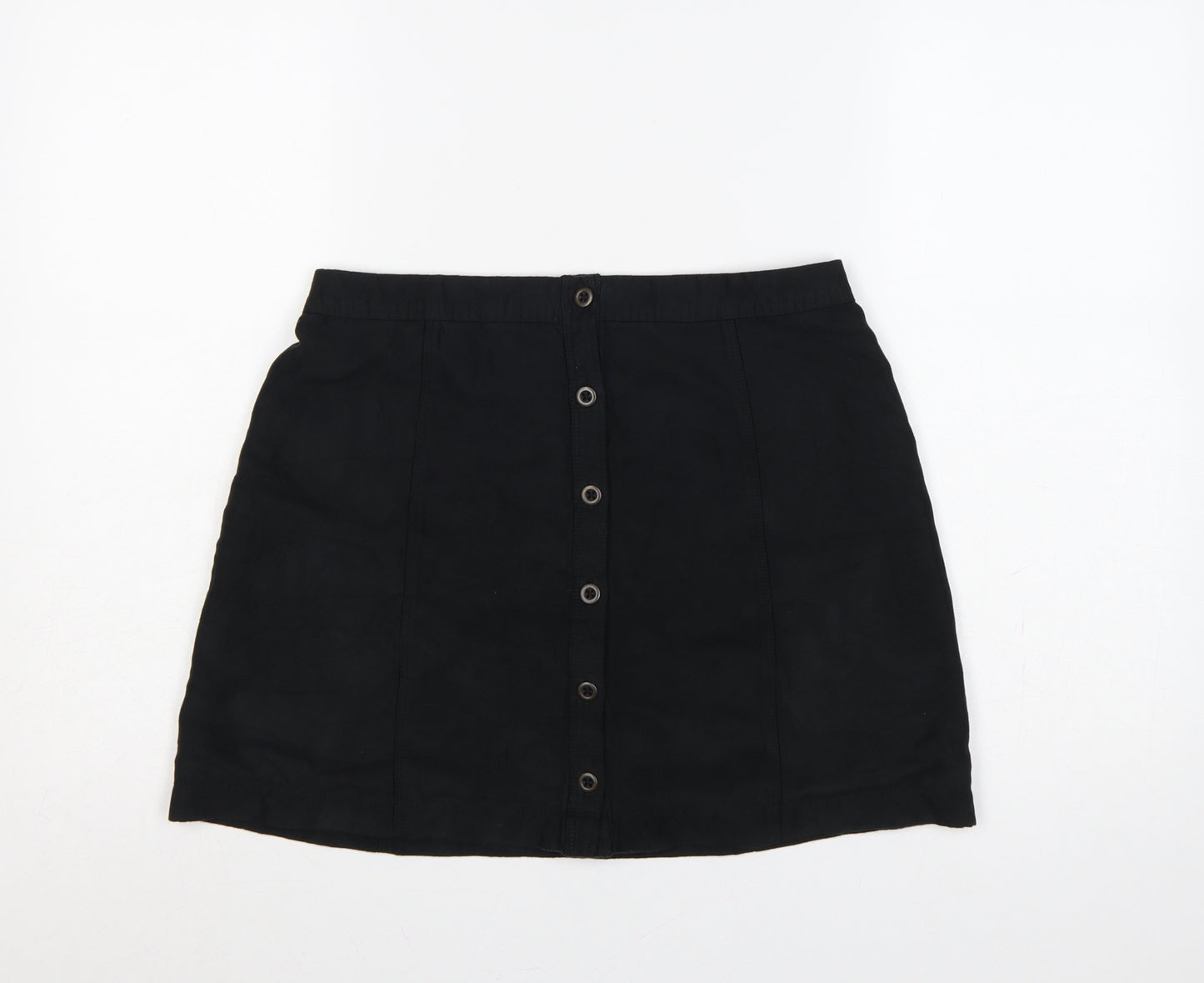 Hollister Women’s Black UK 10 Button Front Mini Pencil Skirt