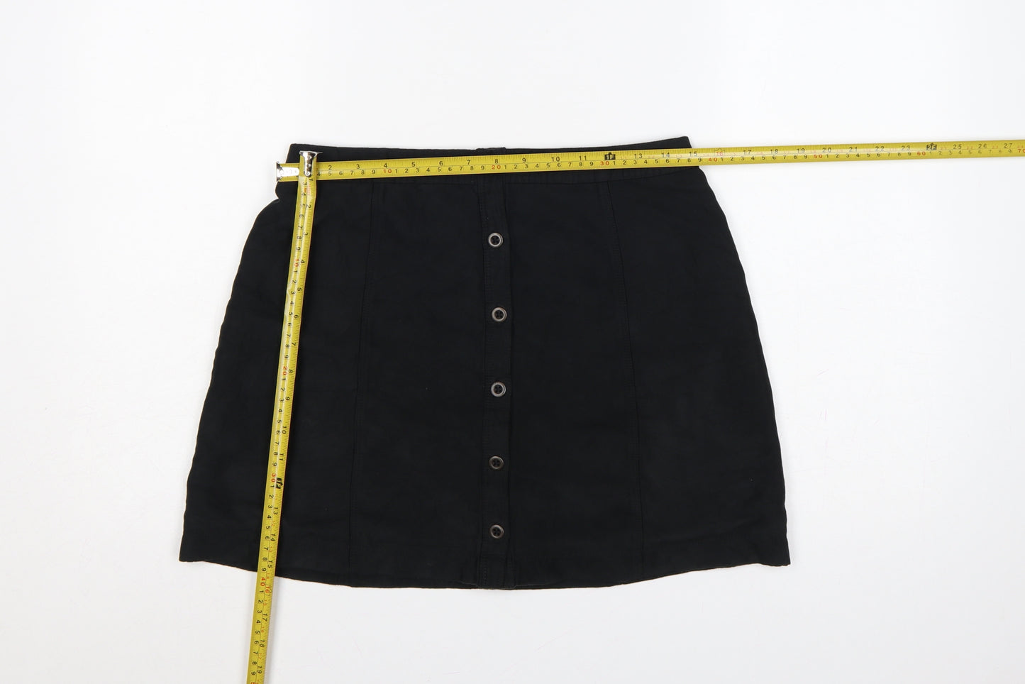 Hollister Women’s Black UK 10 Button Front Mini Pencil Skirt