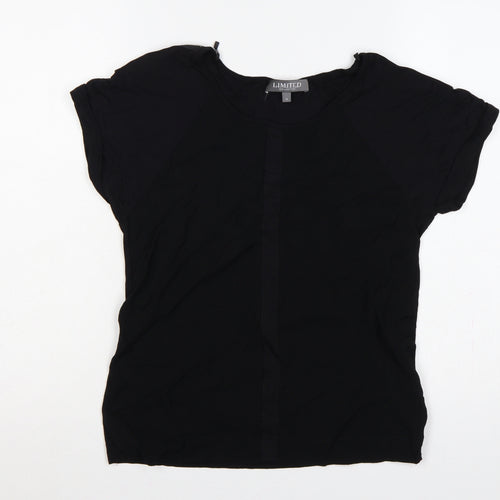 Limited Collection Women Black Size 10 Viscose Zip Shoulder Blouse