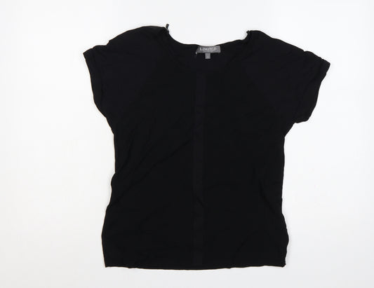 Limited Collection Women Black Size 10 Viscose Zip Shoulder Blouse