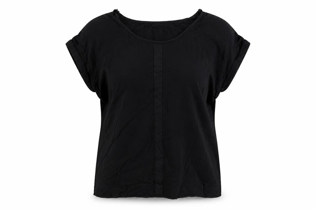 Front view of Limited Collection Women Black, size 10, Viscose Zip Shoulder Blouse