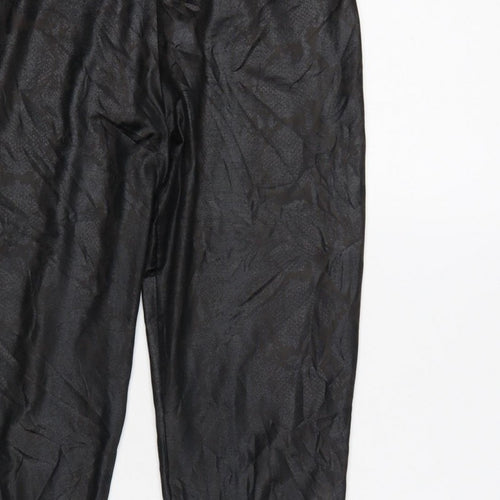 New Look Women Black Animal Print High Rise Stretch Leggings UK 10