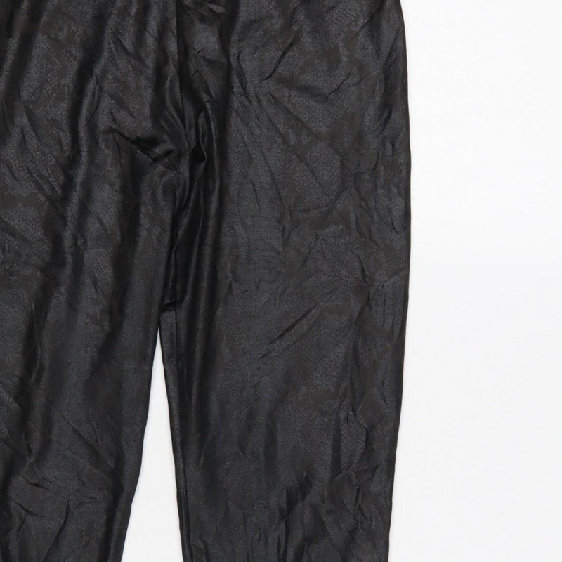 New Look Women Black Animal Print High Rise Stretch Leggings UK 10