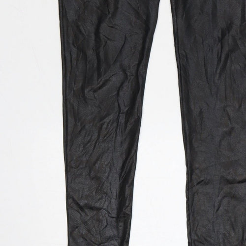 New Look Women Black Animal Print High Rise Stretch Leggings UK 10