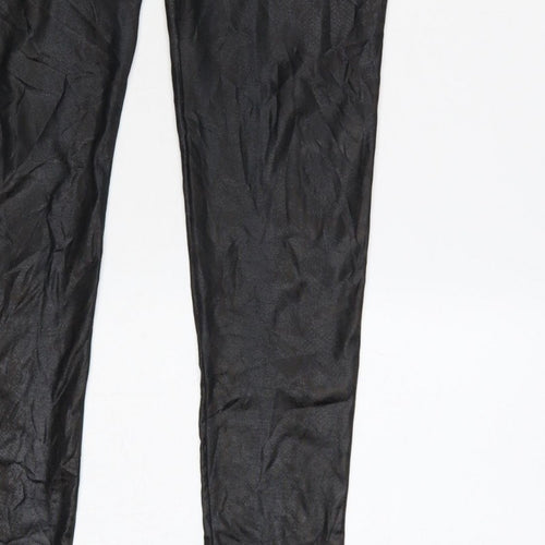 New Look Women Black Animal Print High Rise Stretch Leggings UK 10