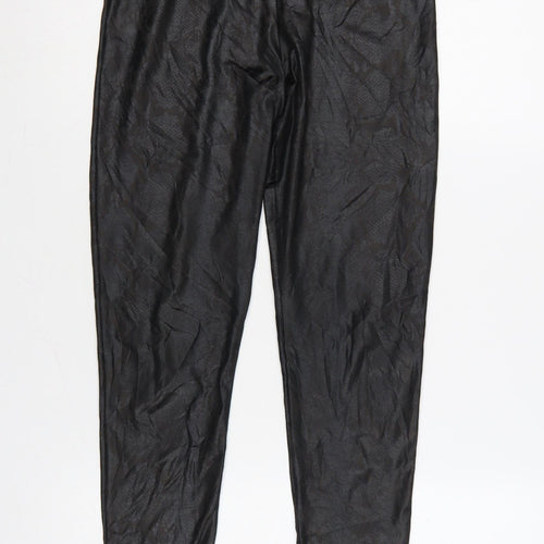 New Look Women Black Animal Print High Rise Stretch Leggings UK 10