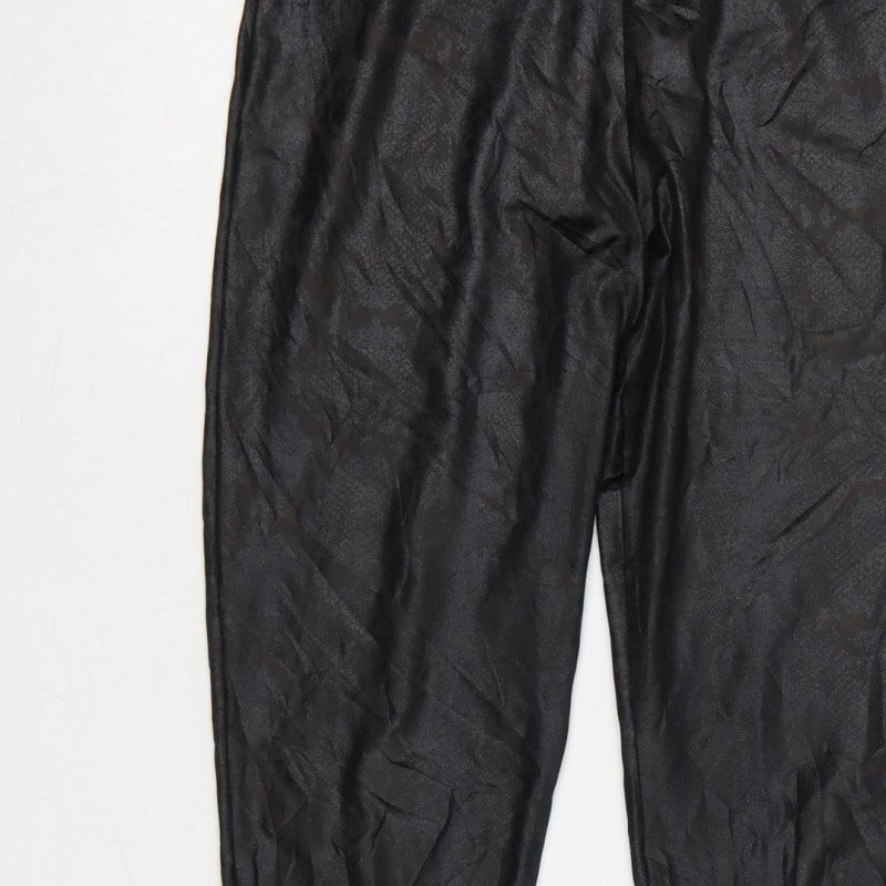 New Look Women Black Animal Print High Rise Stretch Leggings UK 10