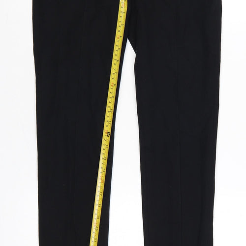 ARKET Women Black UK 10 High Rise Straight Tailored Trousers