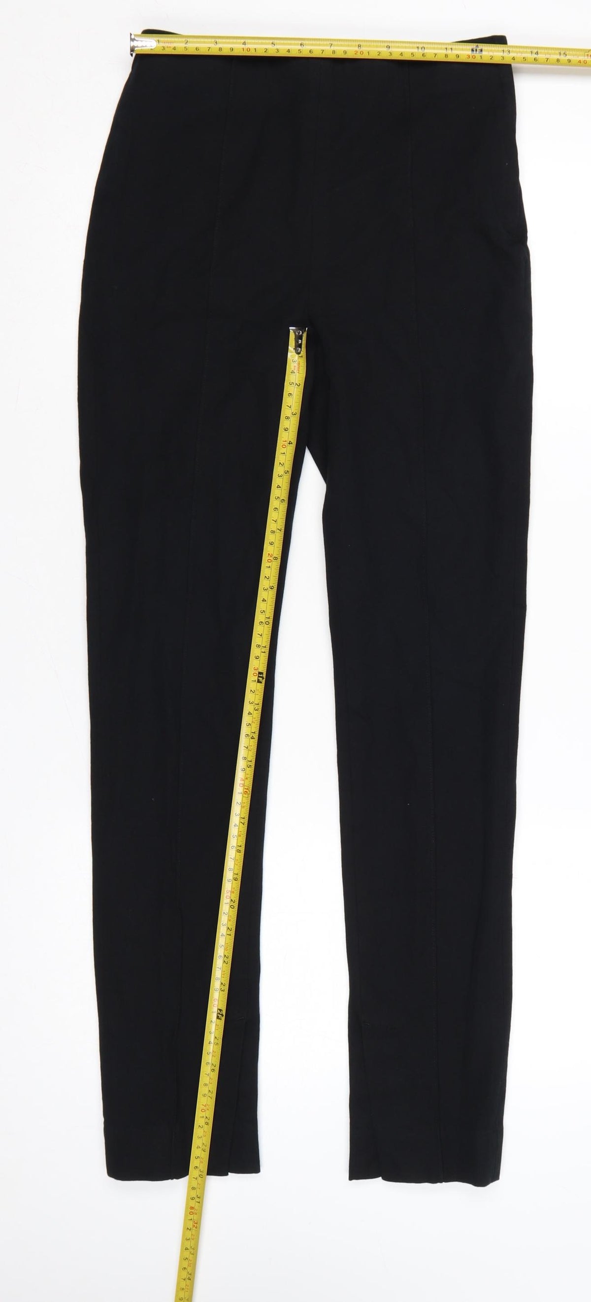 ARKET Women Black UK 10 High Rise Straight Tailored Trousers