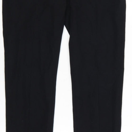 ARKET Women Black UK 10 High Rise Straight Tailored Trousers