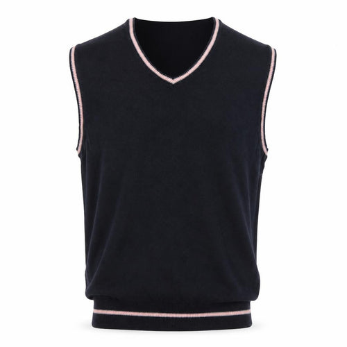 Marks & Spencer Autograph Men's Navy Blue M V-Neck Cotton Knit Vest