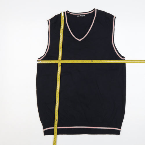 Marks & Spencer Autograph Men's Navy Blue M V-Neck Cotton Knit Vest