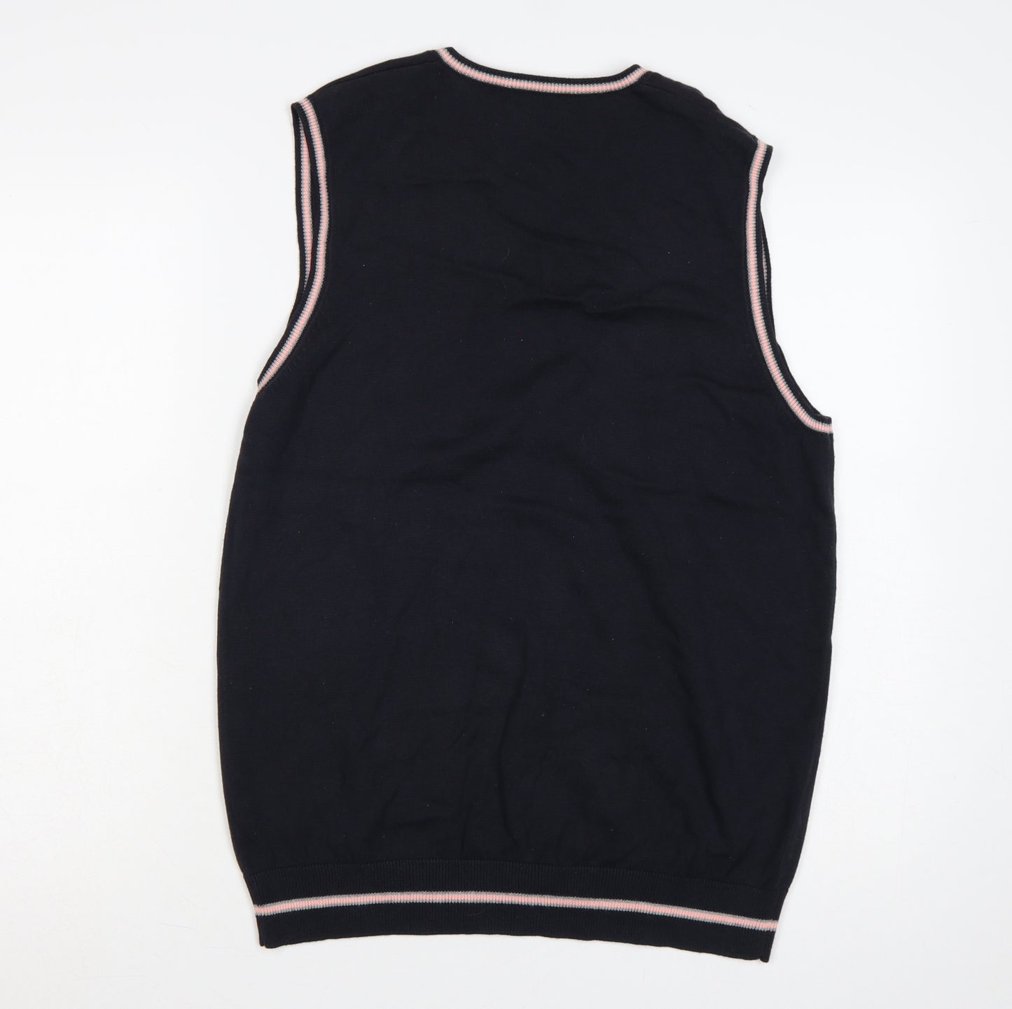 Marks & Spencer Autograph Men's Navy Blue M V-Neck Cotton Knit Vest