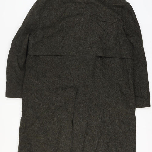 Tiroler Loden Mens Green Wool Overcoat Vintage Long Button Coat