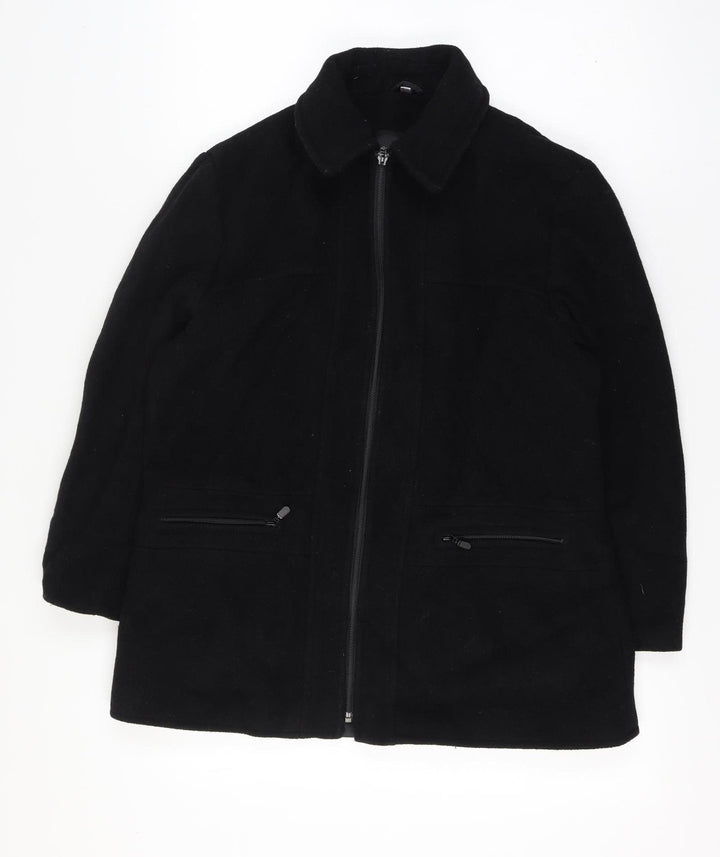 Bonmarche Women’s Black Size 16 Wool Mohair Short Zip Coat