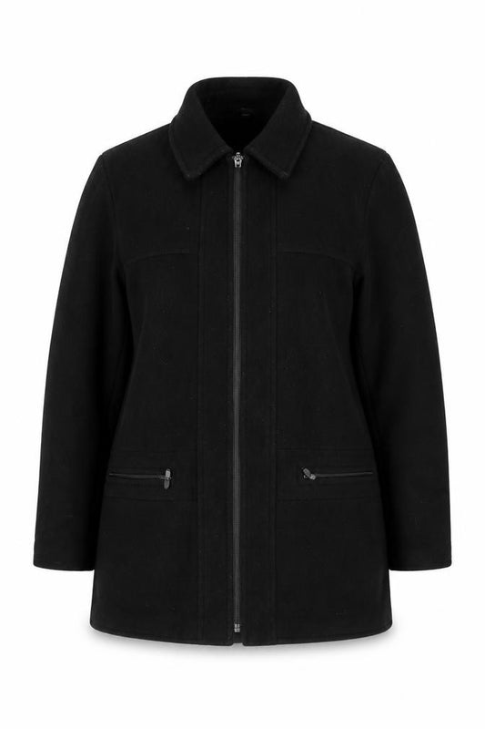 Bonmarche Women’s Black Size 16 Wool Mohair Short Zip Coat