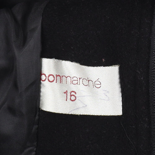 Bonmarche Women’s Black Size 16 Wool Mohair Short Zip Coat