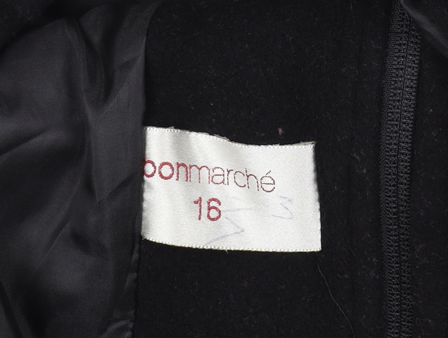 Bonmarche Women’s Black Size 16 Wool Mohair Short Zip Coat