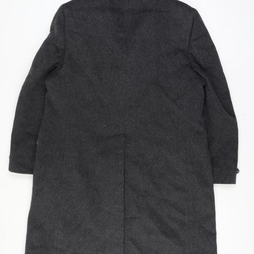 Sears Men’s Grey Chest 42 Wool Cashmere Long Overcoat Lined Single-Breasted