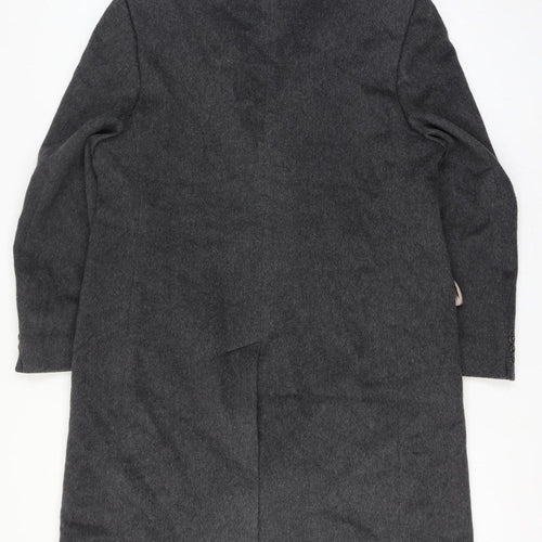 Simpsons Mens Grey Wool Cashmere Long Overcoat Classic Lined
