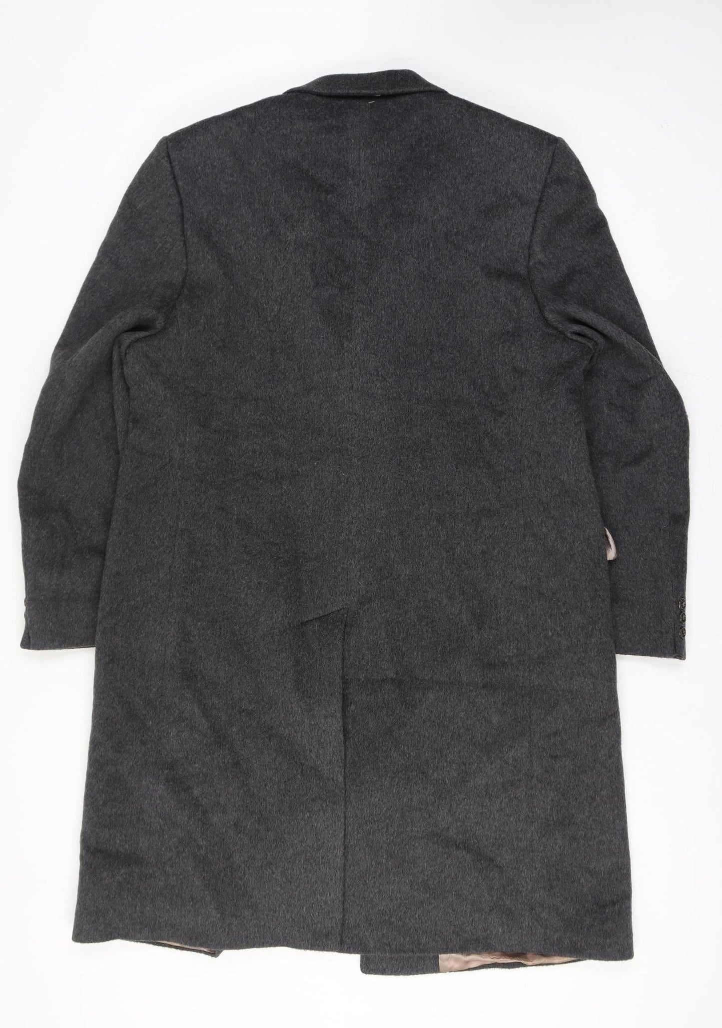 Simpsons Mens Grey Wool Cashmere Long Overcoat Classic Lined