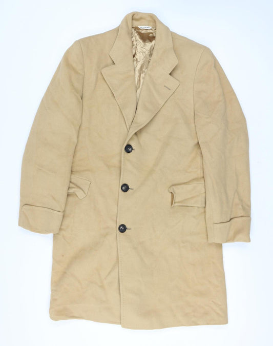 Bill's Clothes Men’s Beige 42 Vintage Long Overcoat Single-Breasted