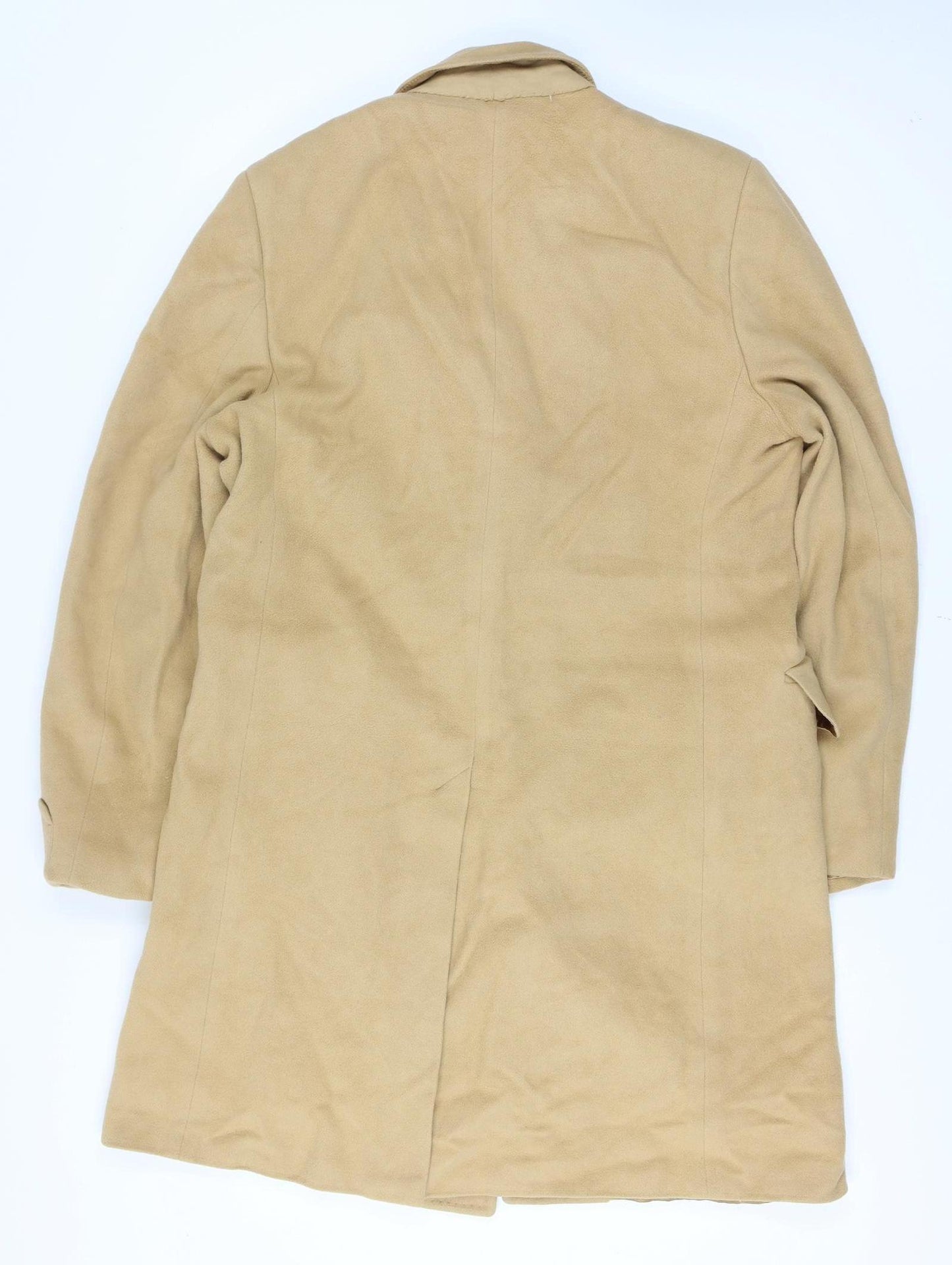 Bill's Clothes Men’s Beige 42 Vintage Long Overcoat Single-Breasted