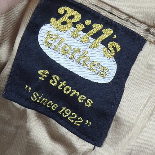 Bill's Clothes Men’s Beige 42 Vintage Long Overcoat Single-Breasted