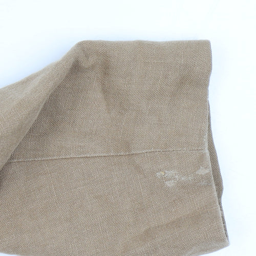 Per Una Pure Linen Size 14 Women Beige Long Button Coat Floral Lining