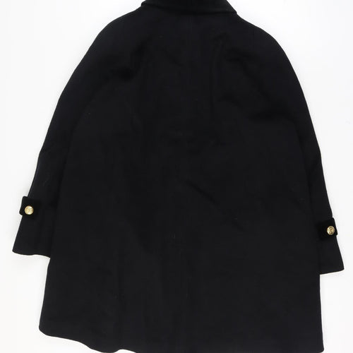 Alorna Women’s Black Size 18-20 Wool Blend Pea Coat Gold Buttons Size Unlabelled