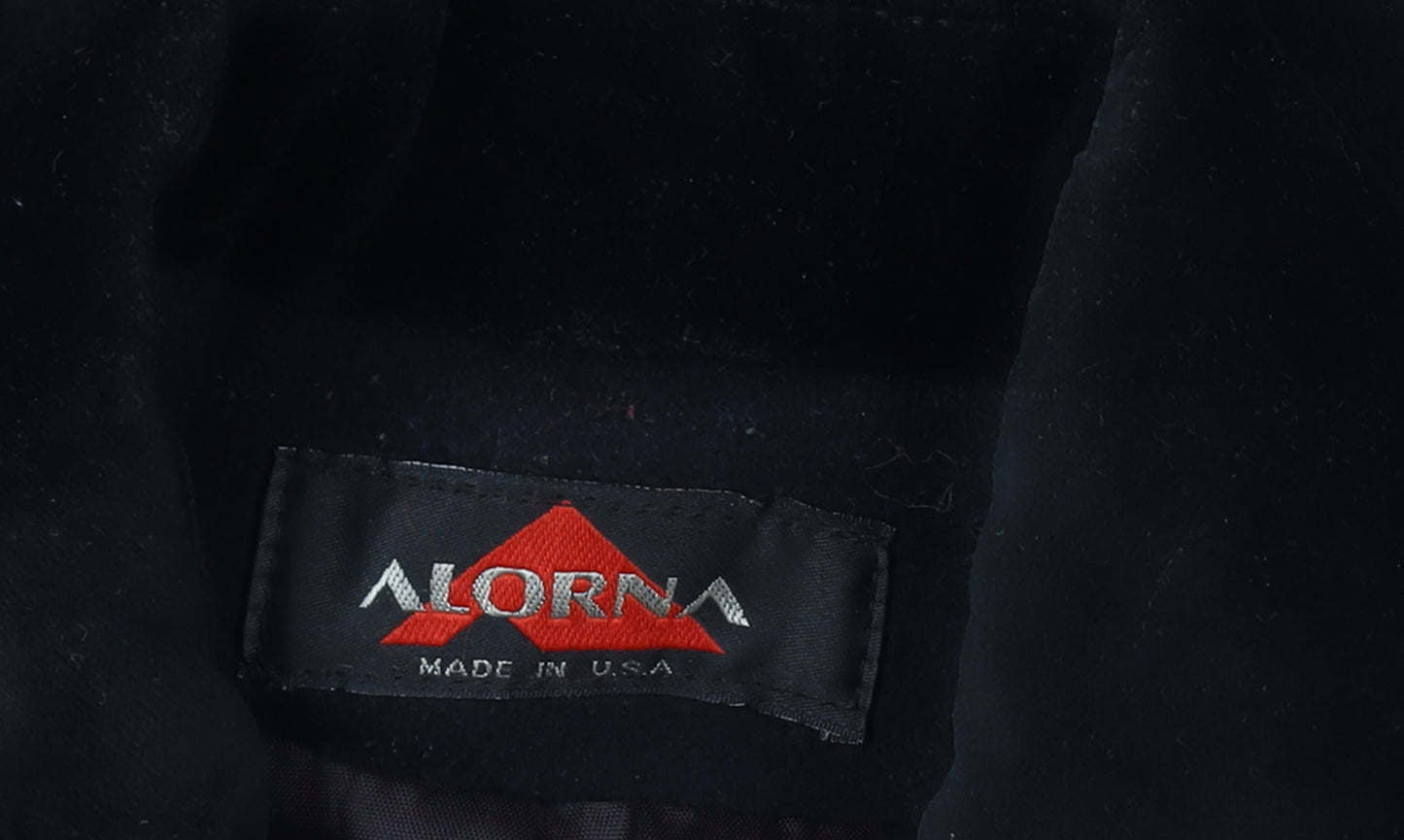 Alorna Women’s Black Size 18-20 Wool Blend Pea Coat Gold Buttons Size Unlabelled