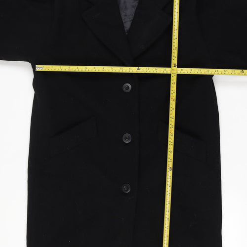 Prima Lana Women’s Black UK 16 Wool Long Overcoat Collared