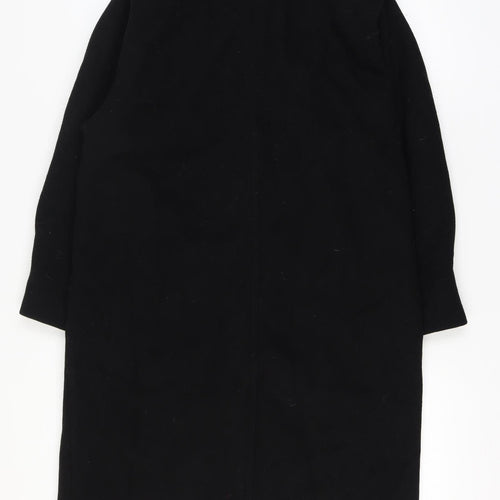 Prima Lana Women’s Black UK 16 Wool Long Overcoat Collared
