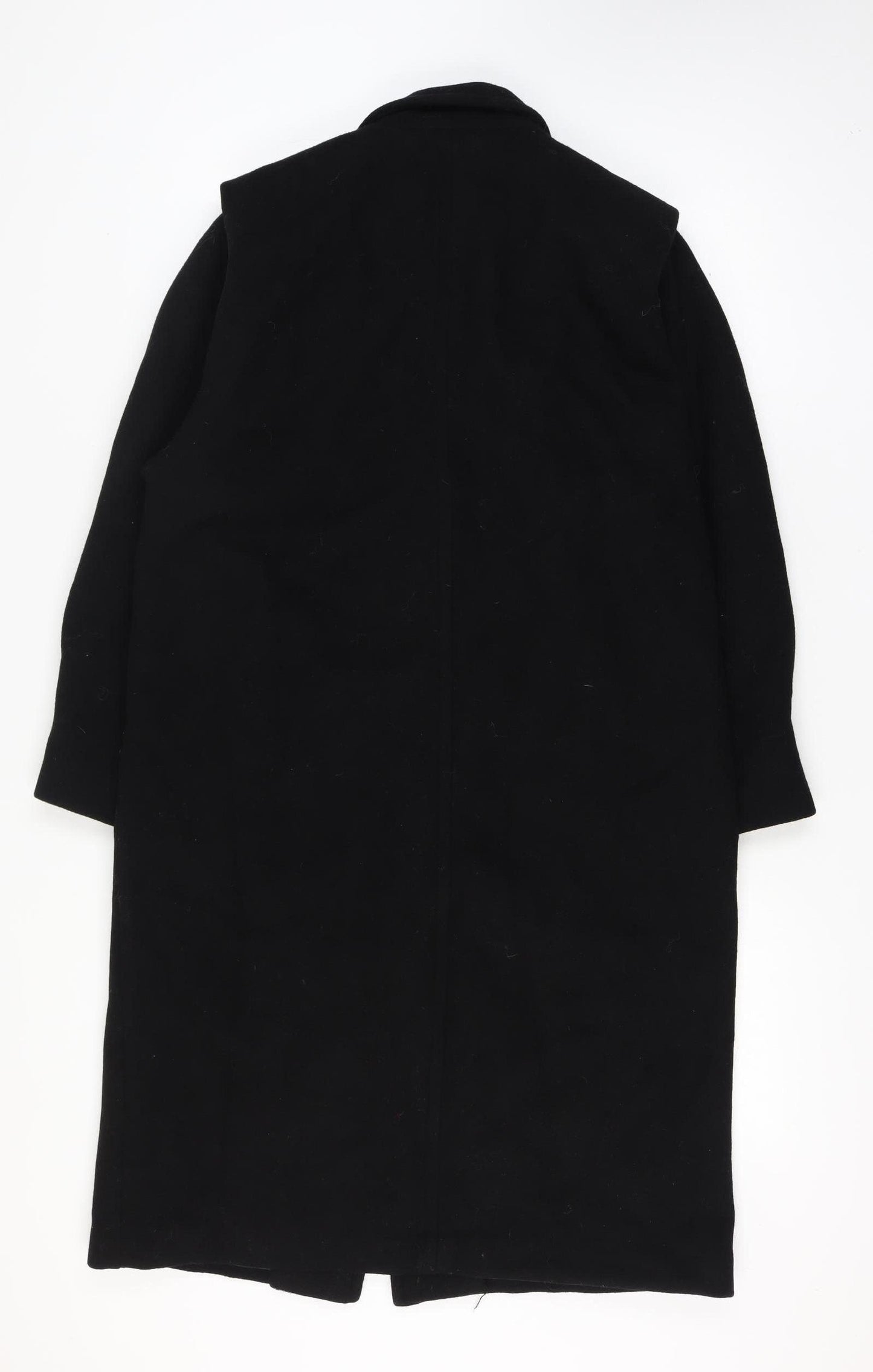 Prima Lana Women’s Black UK 16 Wool Long Overcoat Collared