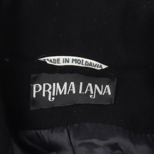 Prima Lana Women’s Black UK 16 Wool Long Overcoat Collared
