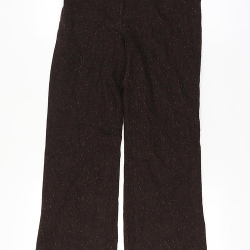 Simply Manakin Women’s Brown Size 8-10 Wool Blend Flared Lined Trousers