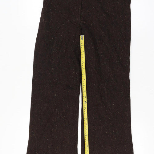 Simply Manakin Women’s Brown Size 8-10 Wool Blend Flared Lined Trousers