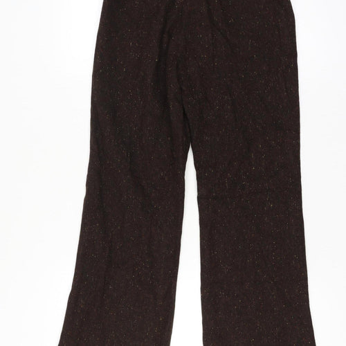 Simply Manakin Women’s Brown Size 8-10 Wool Blend Flared Lined Trousers