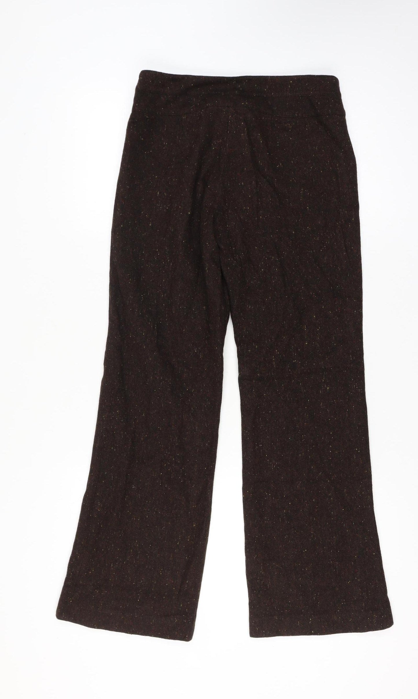 Simply Manakin Women’s Brown Size 8-10 Wool Blend Flared Lined Trousers